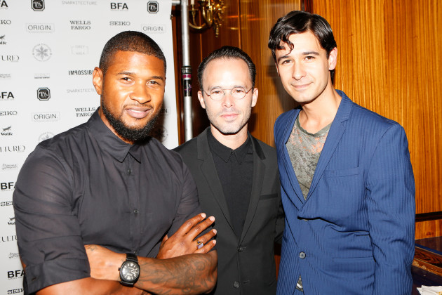 Jonah Bokaer, Usher Raymond, Daniel Arsham at the Chez Bushwick Gala.